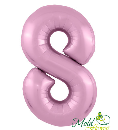 Balon cifra din folie "8" roz foto 394x433
